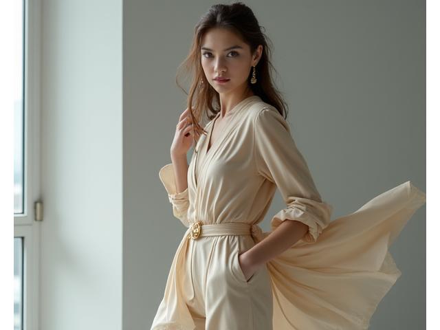 Modell i designerkjole på catwalken