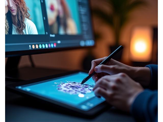 Grafisk designer som jobber med skjermredigering