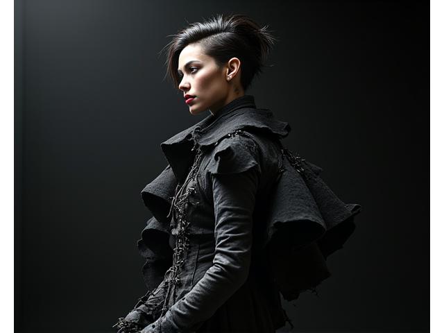 High fashion studiokampanje for norsk avantgarde designer, med dype skygger.