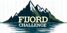 Generisk logo for en fjordutfordring med kajakker og fjell